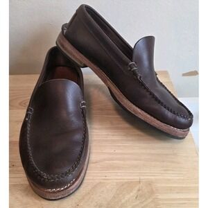 Rancourt & Co 8D Venetian Moccasin Loafer Leather Made in Maine Vibram Sole Brwn